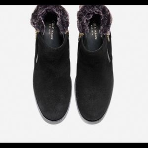 Cole Haan Quinney Suede Bootie with Shearling Trim